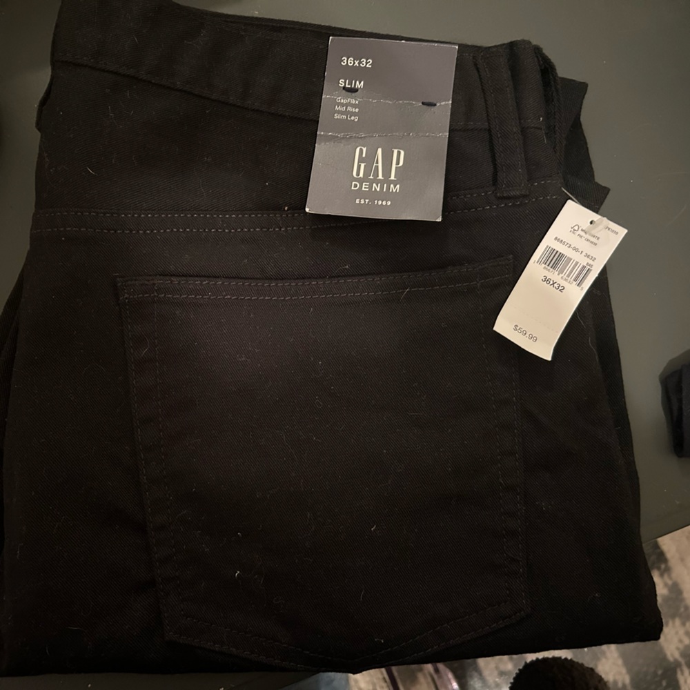 NWT Men’s Gap black SLIM LEG jeans 36x32